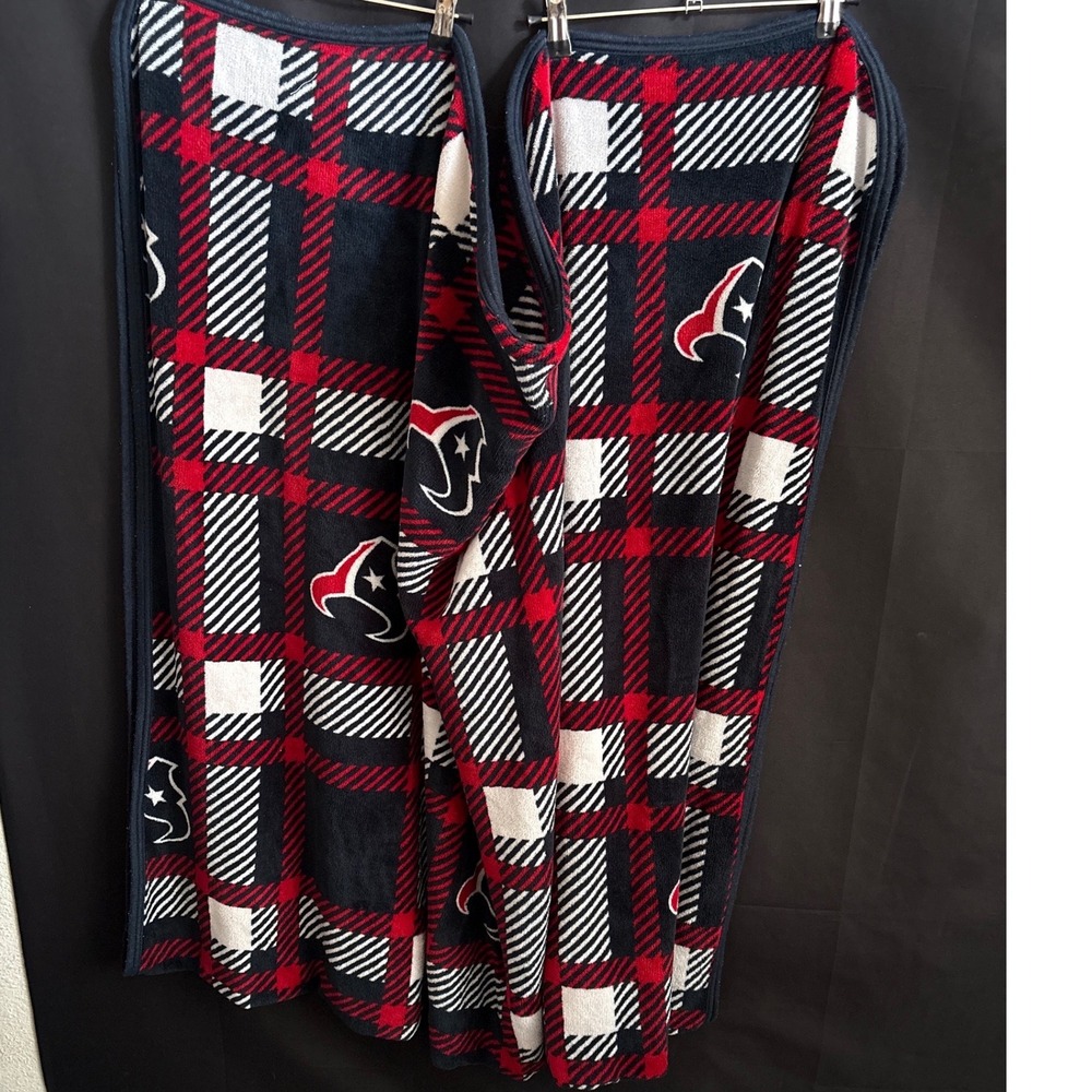 Northwest Houston Texans Blanket 60x84 Navy Red Plaid Gameday Plush Fleece Throw